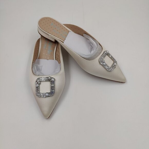 Kate Spade New York Women's Buckle Up Slide Mule Flats, Ivory, Women's Size 10 - Picture 1 of 8
